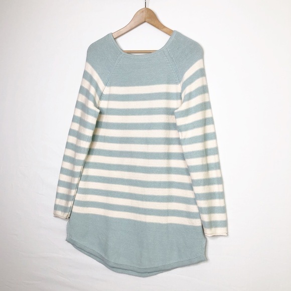 Free people, beach, striped blue/cream knit tunic - Picture 8 of 8